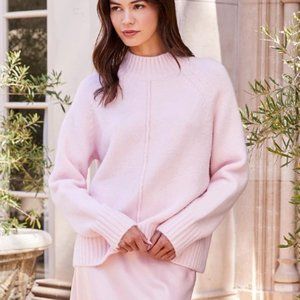 Karen Kane Mockneck Front Seam Sweater (Light Pink)